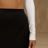 High-Waist Satin Skirt