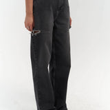 High-Waist Jeans with Contrast Stitching