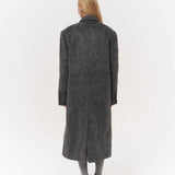Layered Double-Breasted Textured Coat