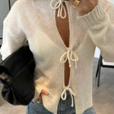 Tie Front Knit Cardigan