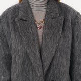 Layered Double-Breasted Textured Coat