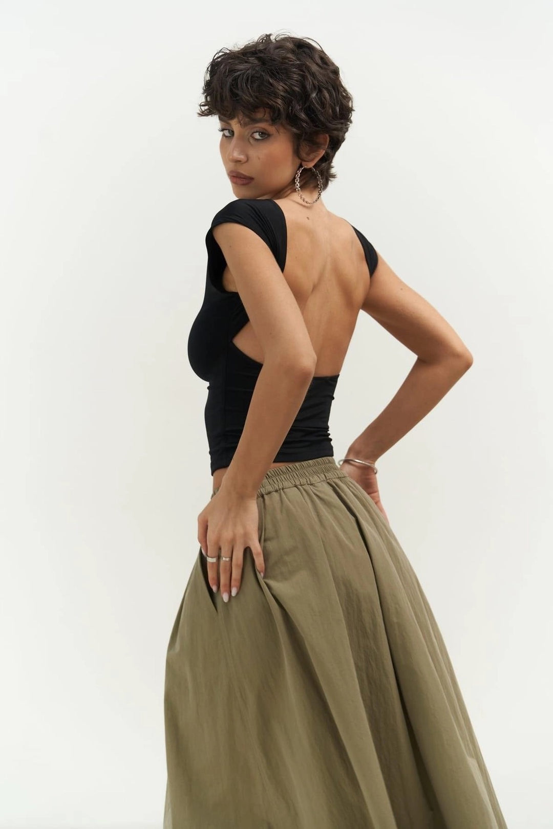 Meli Open-Back White Crop