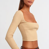 Basic Square Neck Ribbed Top