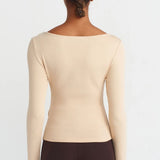Ruched Side Long Sleeve Top