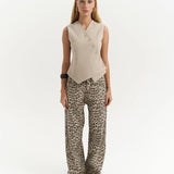 Asymmetric Buttoned Vest Beige
