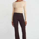 Ruched Side Long Sleeve Top