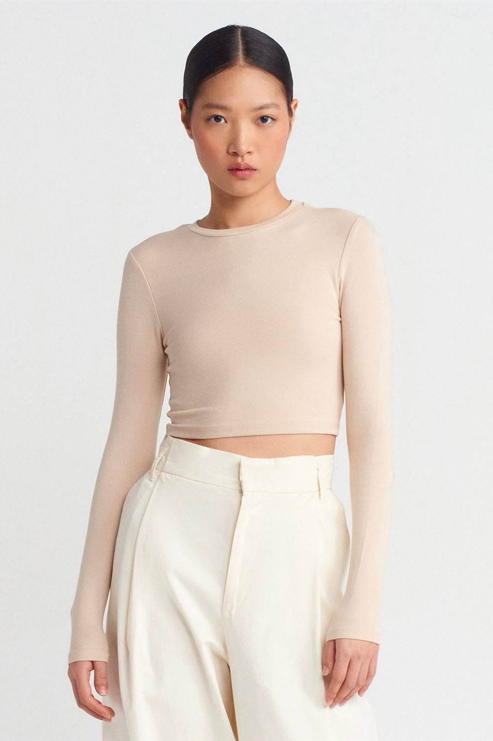 Basic Long Sleeve Crop Top