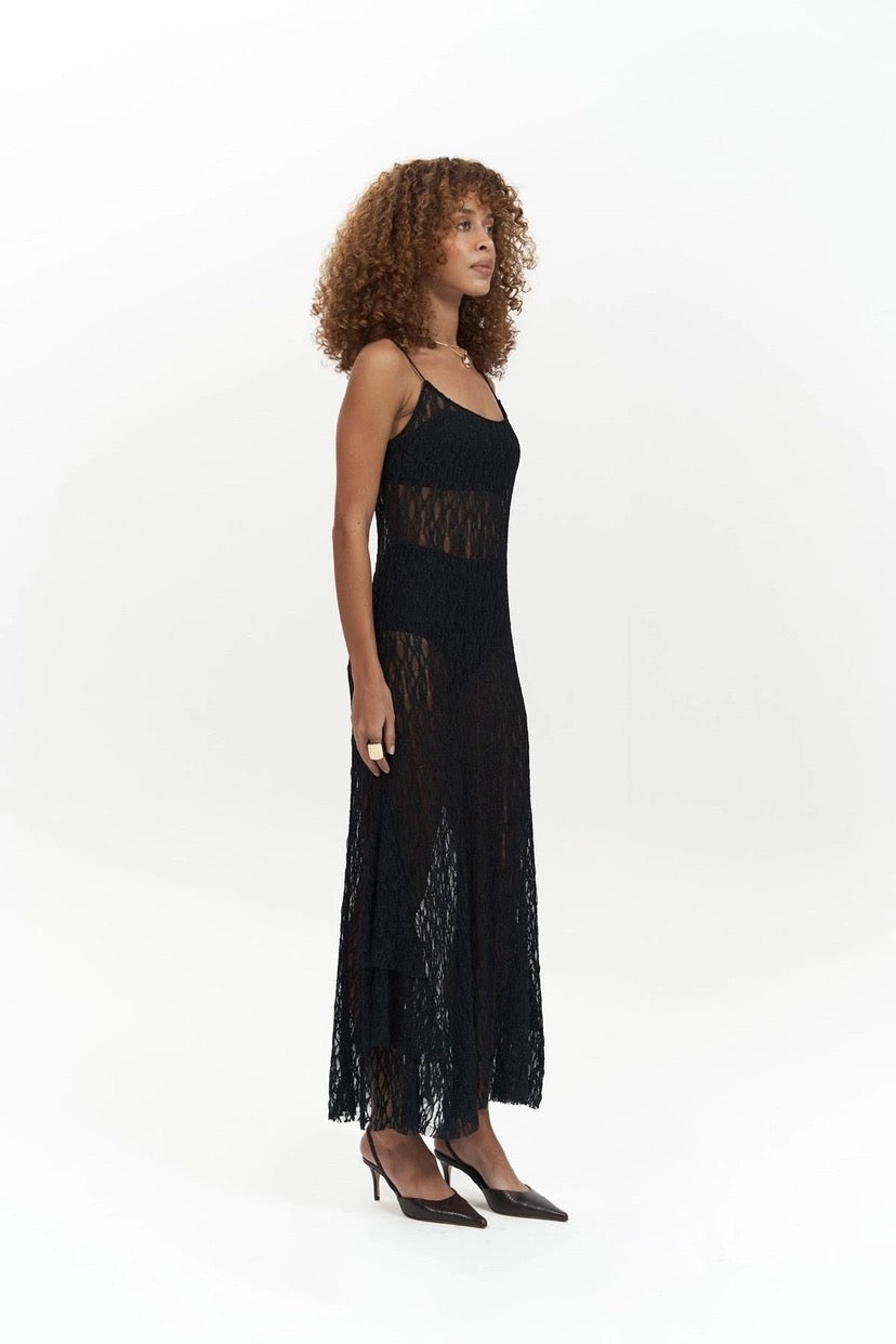 Long Transparent Lace Dress