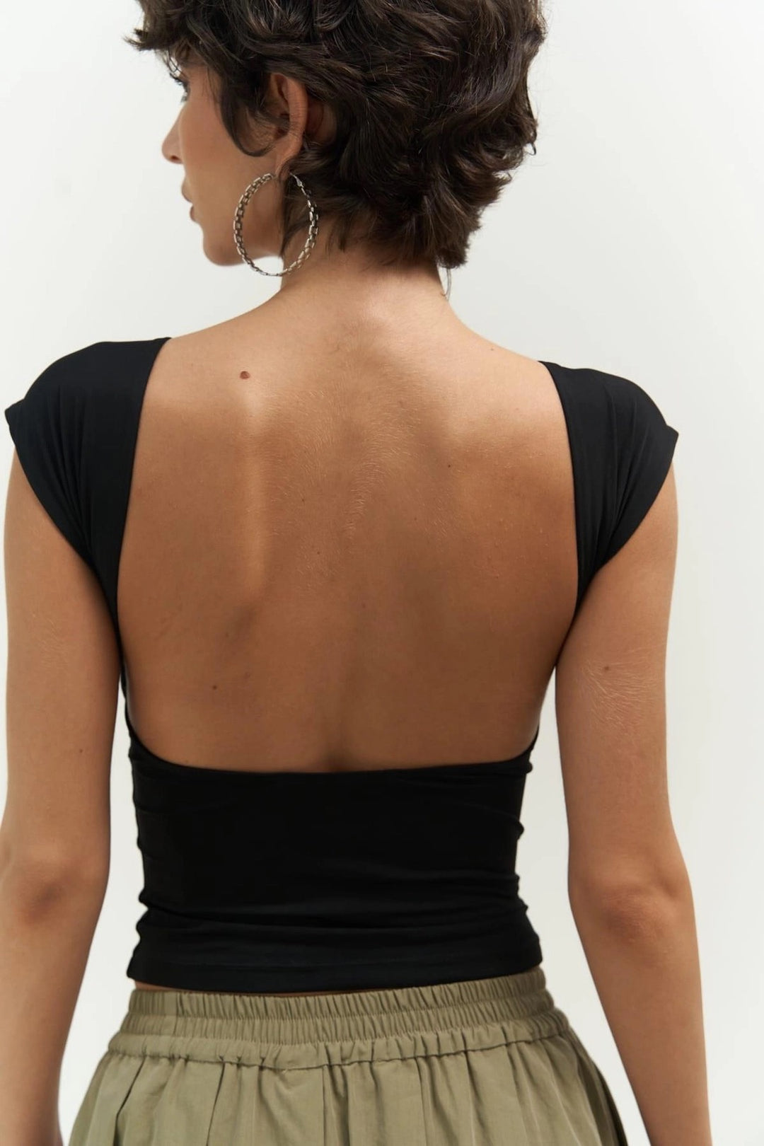 Meli Open-Back White Crop