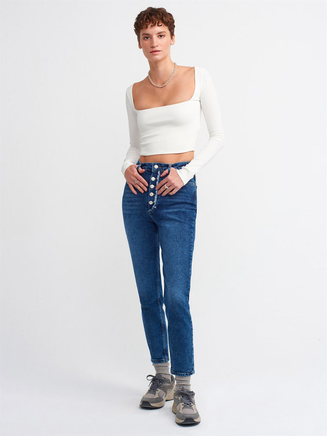 Basic Square Neck Ribbed Top
