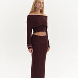 Off-Shoulder Knit Set