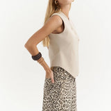 Asymmetric Buttoned Vest Beige
