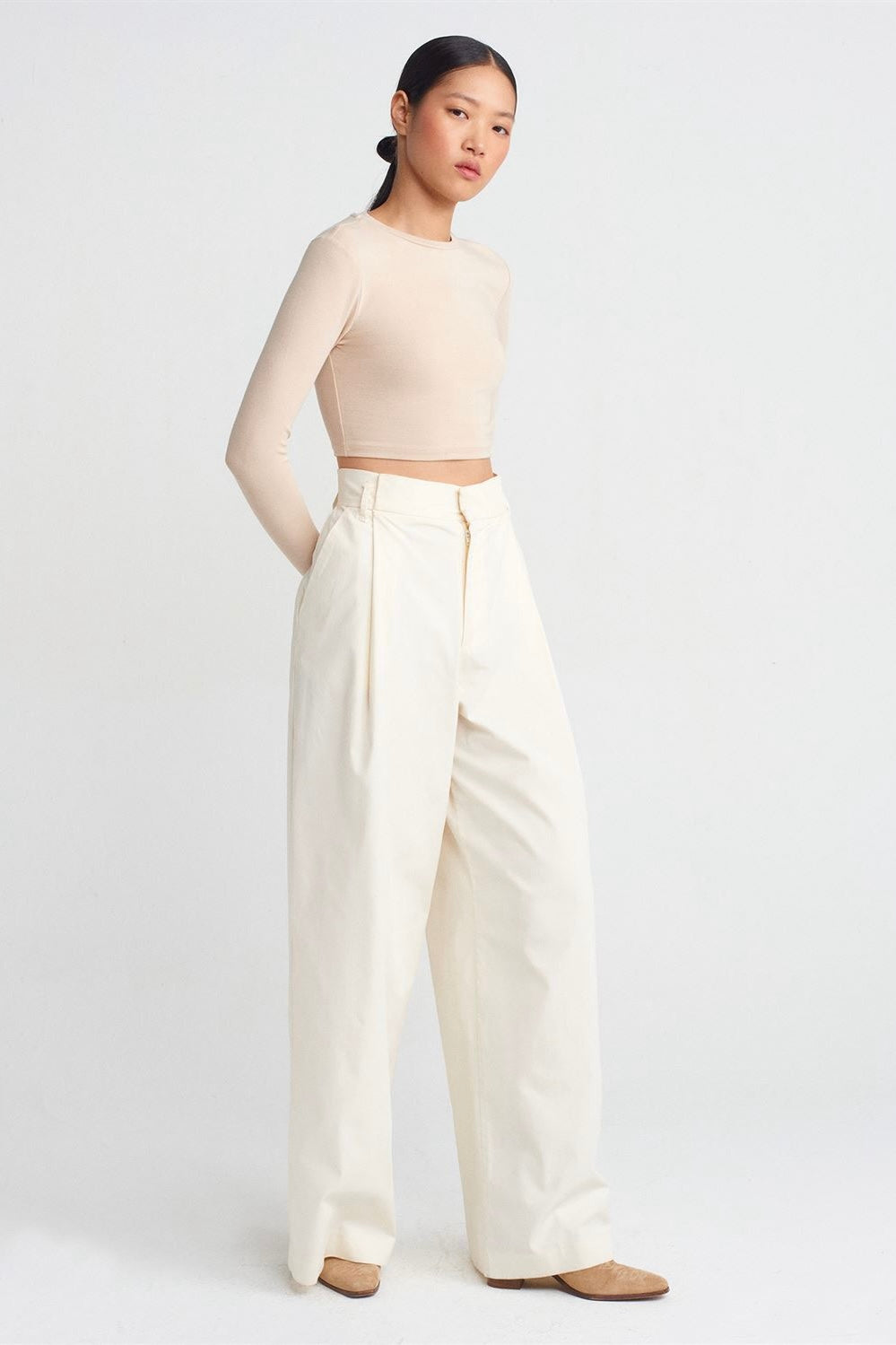 Basic Long Sleeve Crop Top
