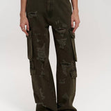 Distressed Cargo Jeans