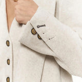 Single-Breasted Cream Jacket with Button Cuffs