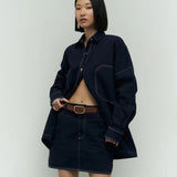 Navy Skirt Set