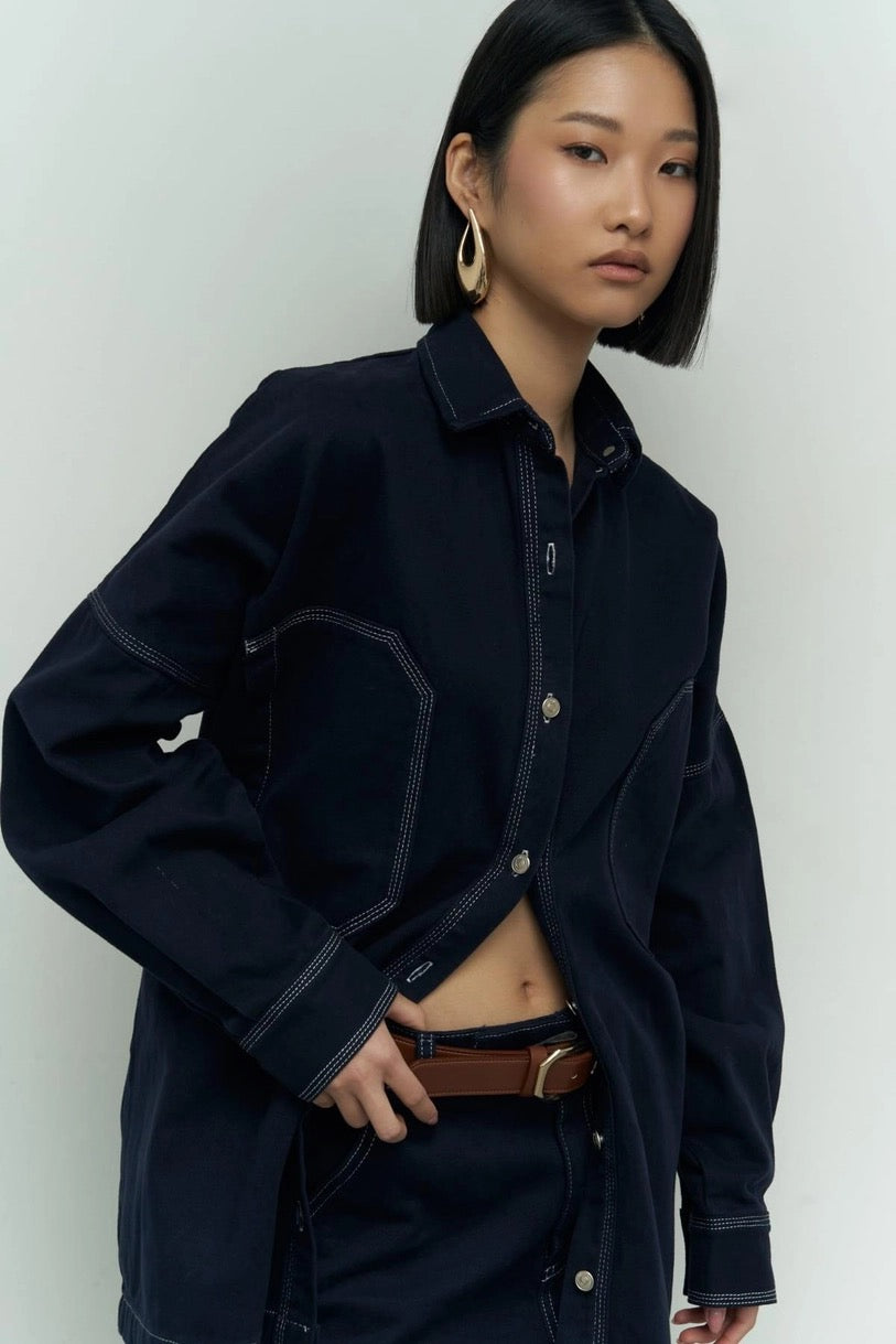 Navy Skirt Set