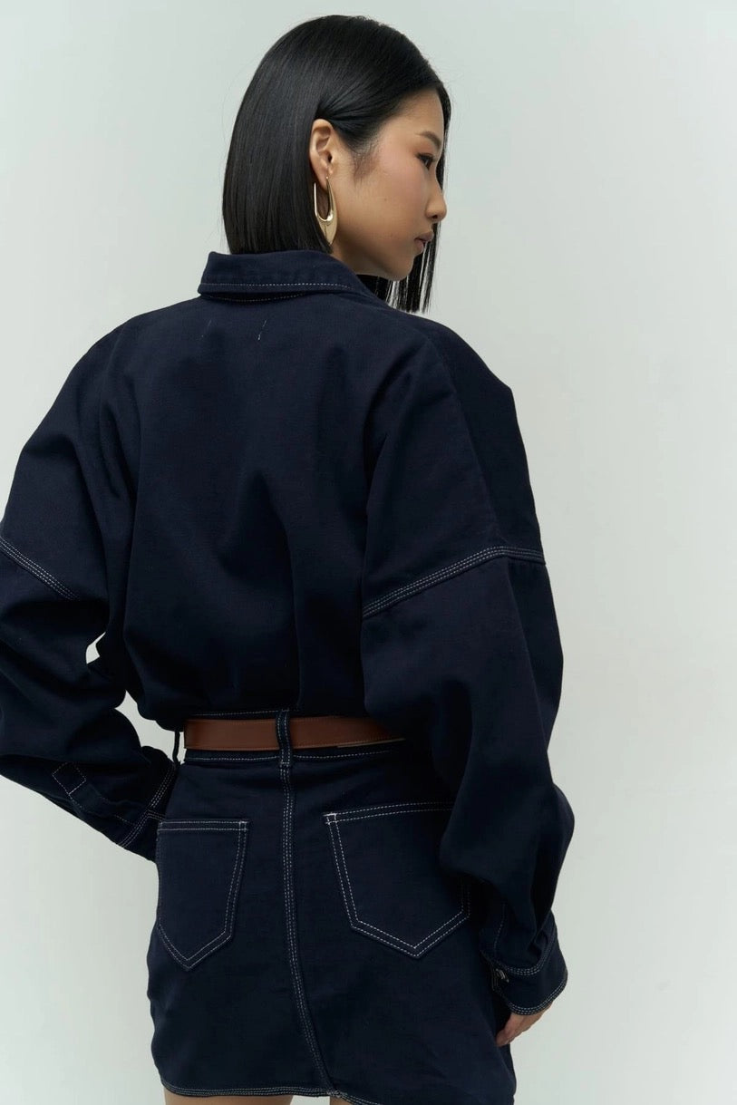 Navy Skirt Set