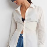 Open Back Tie Cotton Shirt