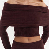 Off-Shoulder Knit Set
