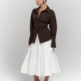 Corset Back Poplin Shirt