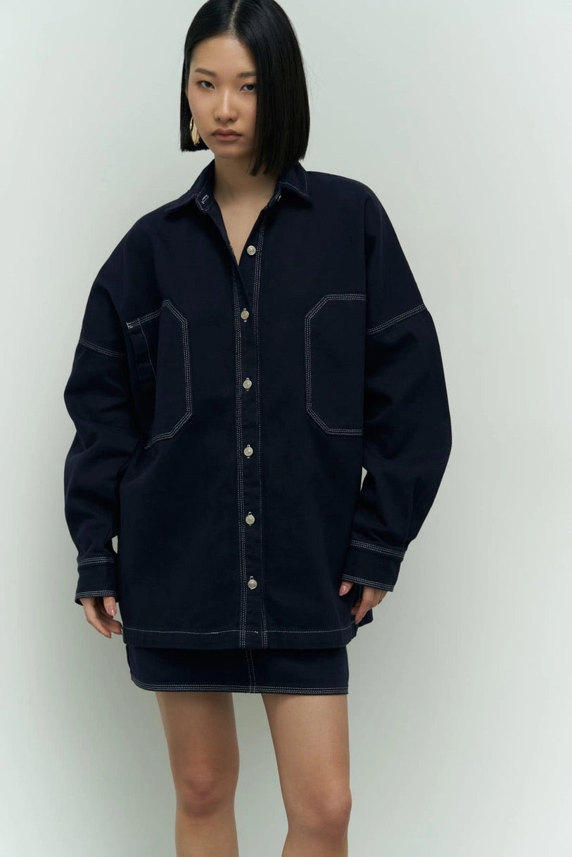 Navy Skirt Set
