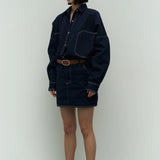 Navy Skirt Set