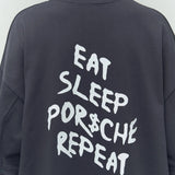 Eat Sleep Porsche Repeat Print T-shirt