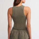 Washed Rib Racerback Crop Tank