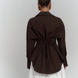 Corset Back Poplin Shirt