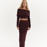 Off-Shoulder Knit Set