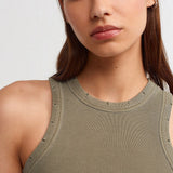 Washed Rib Racerback Crop Tank