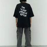 Eat Sleep Porsche Repeat Print T-shirt
