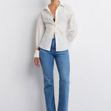 Open Back Tie Cotton Shirt