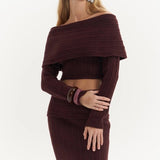 Off-Shoulder Knit Set