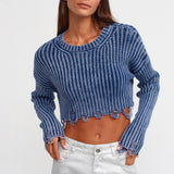 Cropped Long Sleeve Sweater
