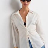 Open Back Tie Cotton Shirt