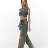 Premium Sheer Jeans Charcoal