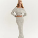 Off-Shoulder Knit Set