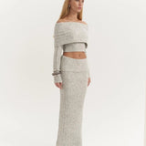 Off-Shoulder Knit Set