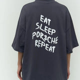 Eat Sleep Porsche Repeat Print T-shirt