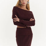 Off-Shoulder Knit Set