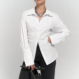 Corset Back Poplin Shirt
