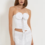 Rose Corset Top White