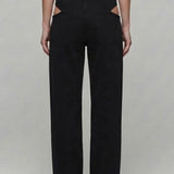 Hip Cutout Straight Leg Jean