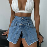 Double Styled Jean Skirt