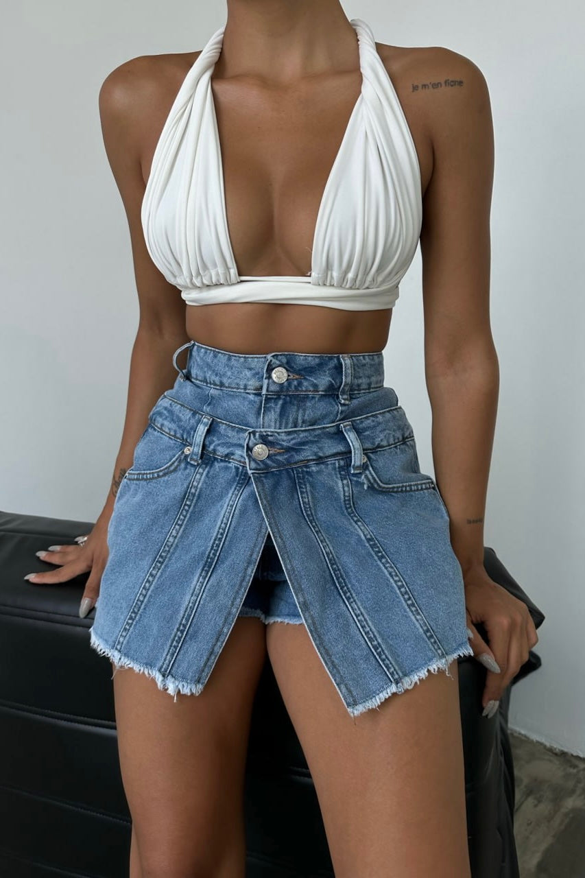 Double Styled Jean Skirt