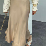 Full Length Satin Skirt