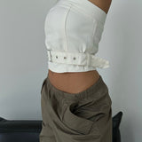 Belted Denim Top
