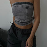 Belted Denim Top